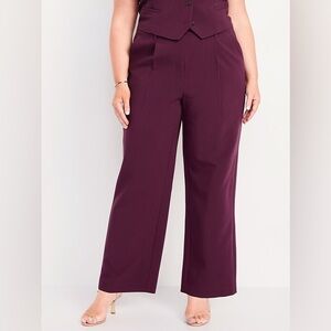 Old Navy Extra High Waisted Wide Leg Trouser in Cherry Bark
